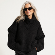 Verity Holsworth | Oversized Chunky Knit Turtleneck Mini Dress For Women