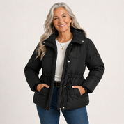 Marianne Foxcroft | Hooded Puffer Jacket with Drawstring Waist For Women
