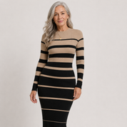 Tabitha Wrenford | Striped Long Sleeve Midi Dress For Women