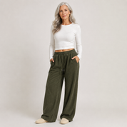 Millicent Ashgrove | Wide Leg Corduroy Trousers For Women