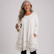 Rosette Fairclaire | Long Sleeve Lace Hem Mini Dress For Women