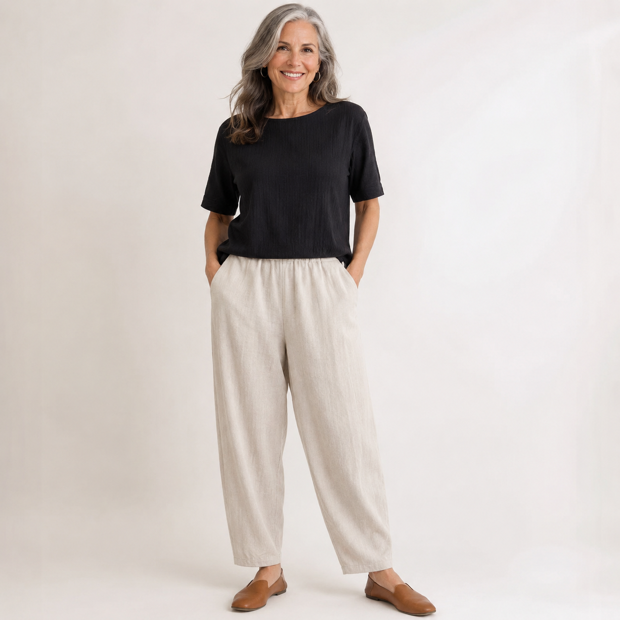 Henrietta Voss | Lightweight Linen Tapered Trousers For Women