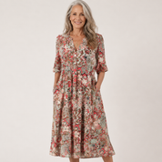 Diana Wrenshaw | Floral Print Midi Dress For Women