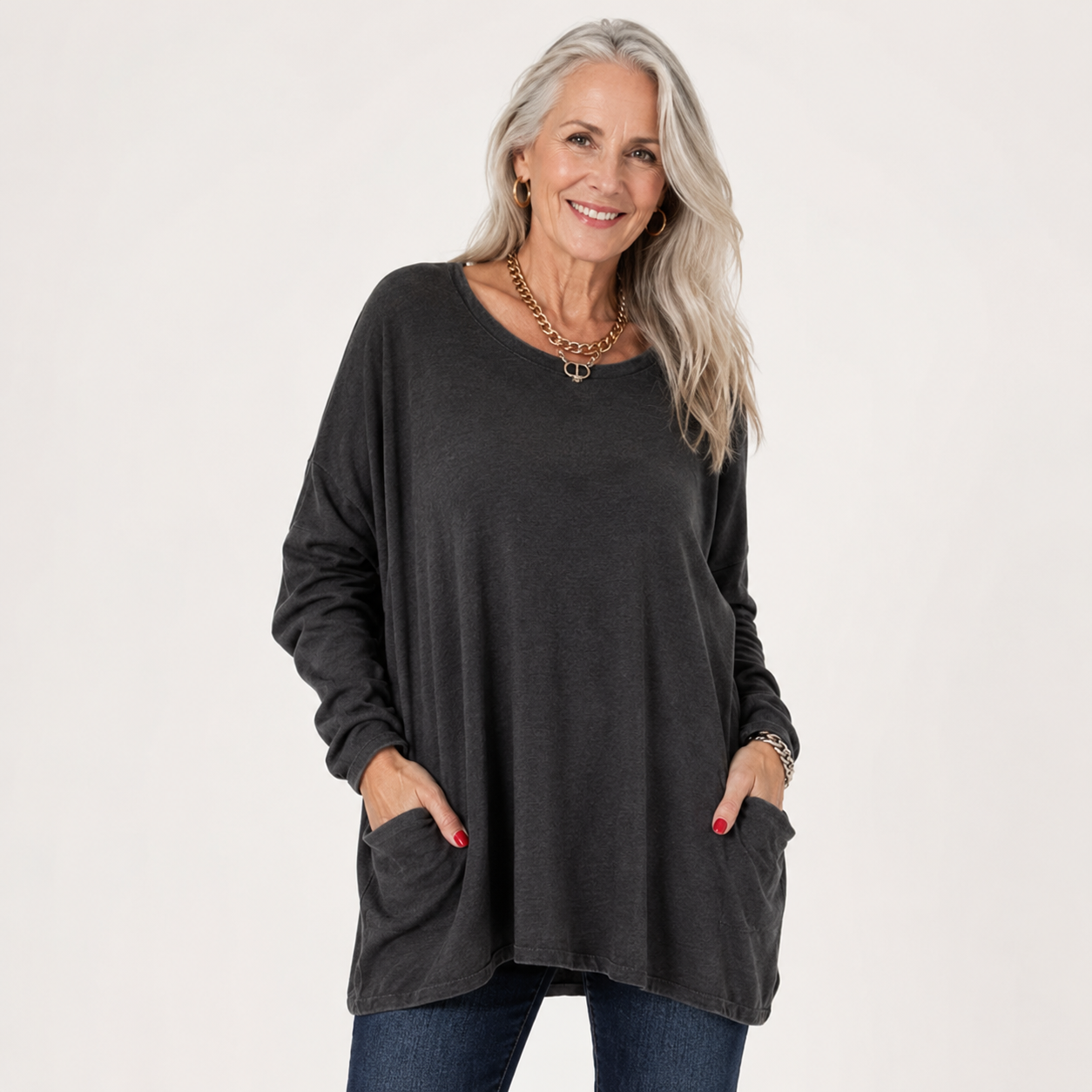 Harriet Voss | Oversized Long Sleeve Tunic Top For Women