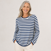 Pamela Ashgrove | Striped Long Sleeve Knit Sweater For Women