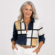 Claudia Pemberton | Geometric Colour Block Long Sleeve Shirt For Women
