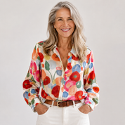 Aurelia Crestwood | Floral Print Long Sleeve Shirt For Women