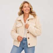 Rosette Dunleavy | Fluffy Teddy Button-Up Jacket For Women
