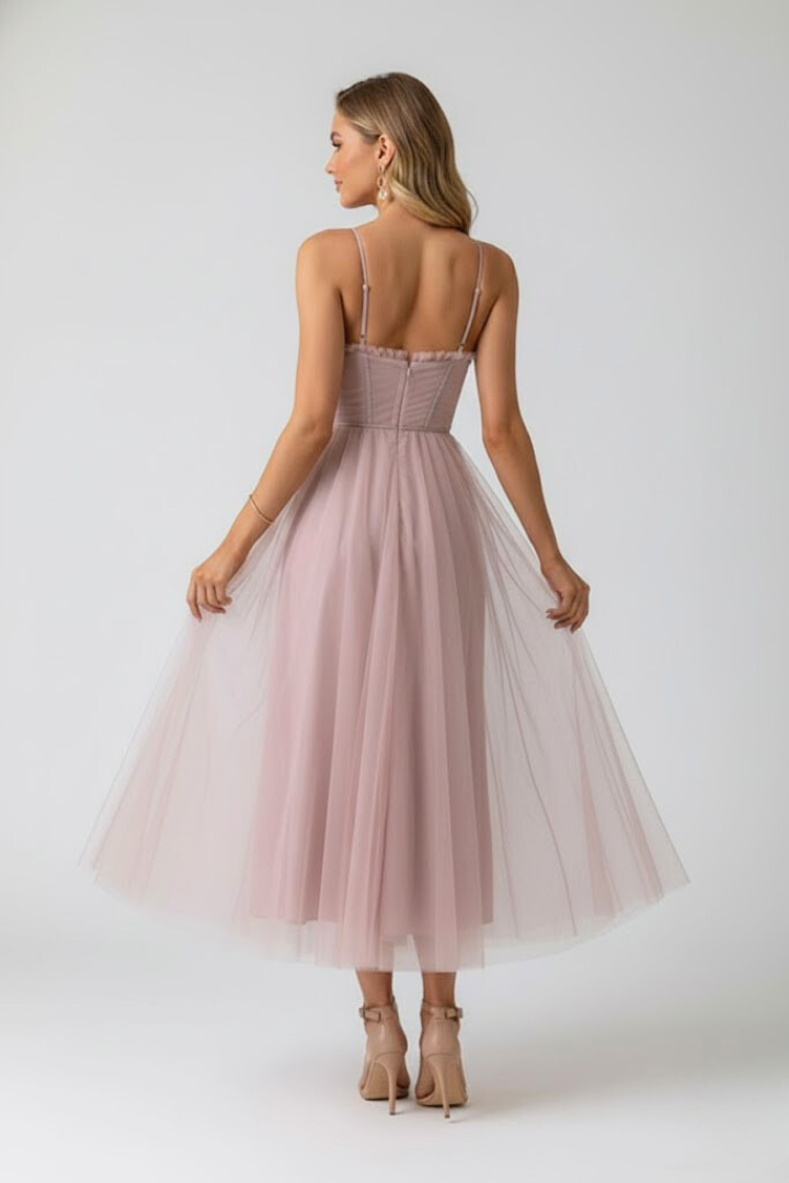 Emeline Duvray | Tulle Corset Midi Dress For Women