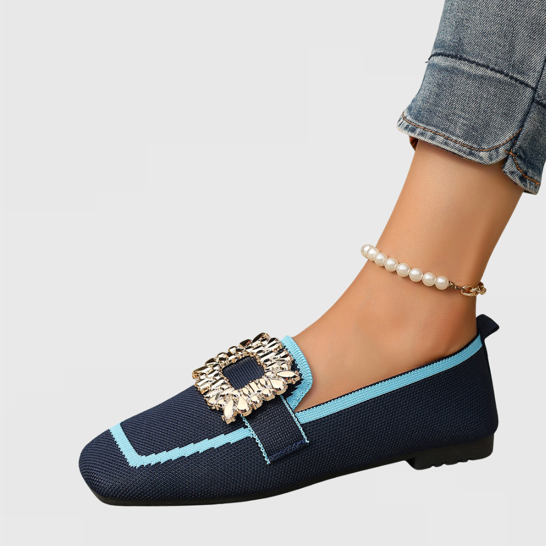 Arabelle Fontcourt | Embellished Buckle Flat Loafer For Women