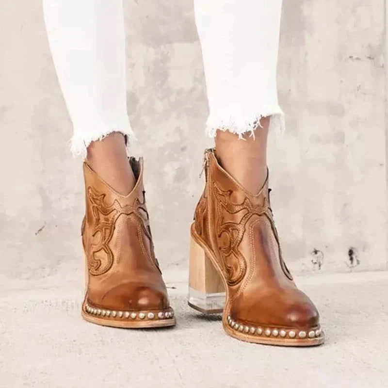 Rosalind Vickers | Western Cowboy Ankle Boots For Women