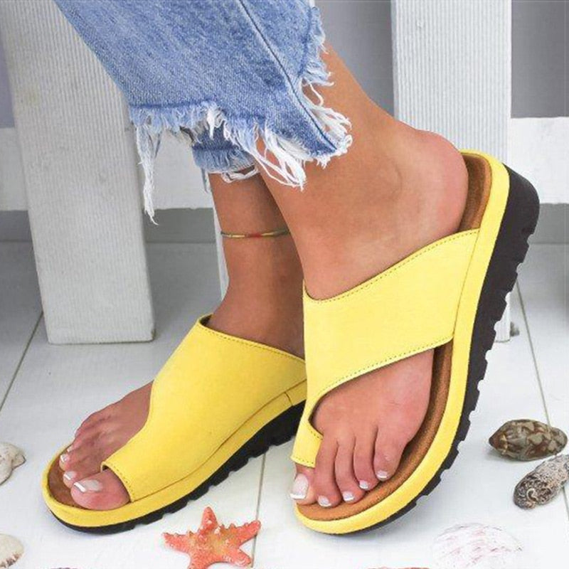 Dorinda Castlemore | Wedge Toe-Loop Slide Sandals For Women