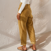 Georgina Falcourt | High Waist Corduroy Tapered Trousers For Women