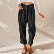 Georgina Falcourt | High Waist Corduroy Tapered Trousers For Women