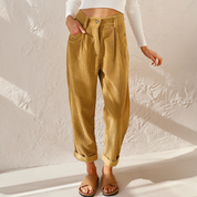 Georgina Falcourt | High Waist Corduroy Tapered Trousers For Women