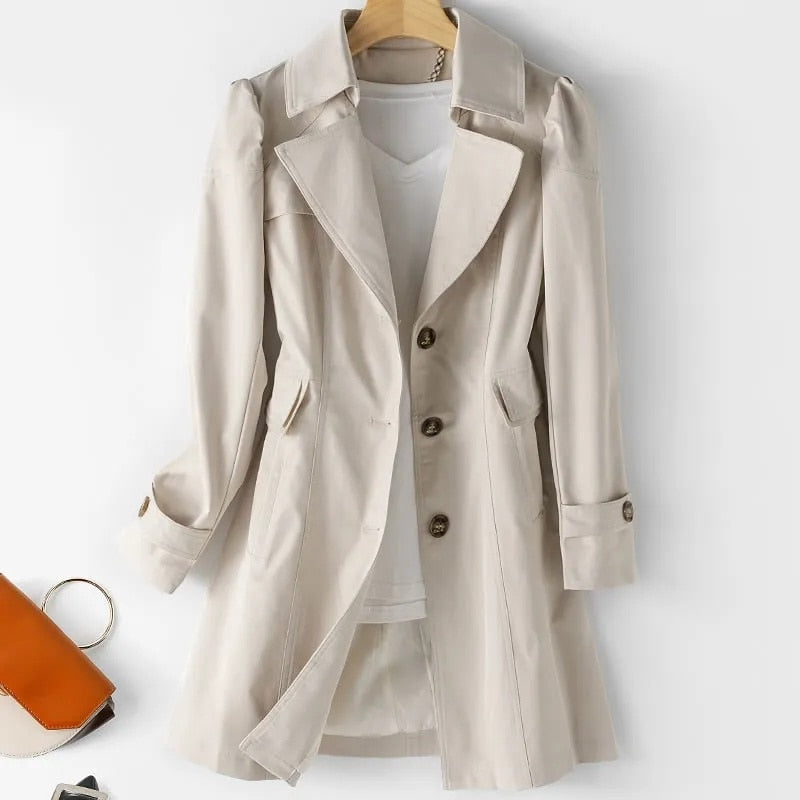 Dominique Ravel | Classic Tailored Trench Coat For Women