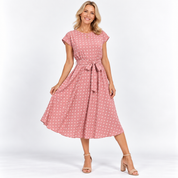Elena Marchetti | Polka Dot Midi Summer Dress For Women