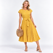 Elena Marchetti | Polka Dot Midi Summer Dress For Women