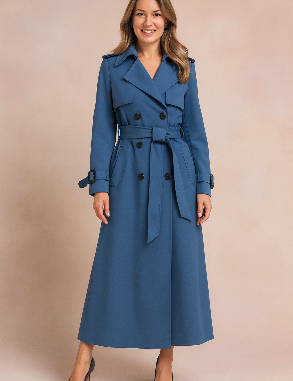 Camille Rosewood | Belted Longline Trench Coat For Women