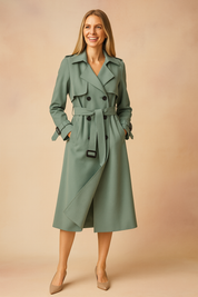 Camille Rosewood | Belted Longline Trench Coat For Women