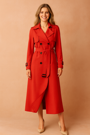 Camille Rosewood | Belted Longline Trench Coat For Women