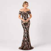Francesca Lowell | Sequin Fishtail Formal Maxi Dress For Women