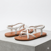 Lucille Ashgrove | Braided Strap Flat Sandals For Women