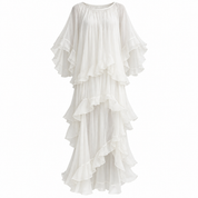 Isla Beaumont | Ruffled White Maxi Dress For Women