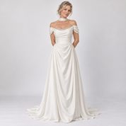 Juliette Harrington | Off-Shoulder Satin Maxi Dress For Women