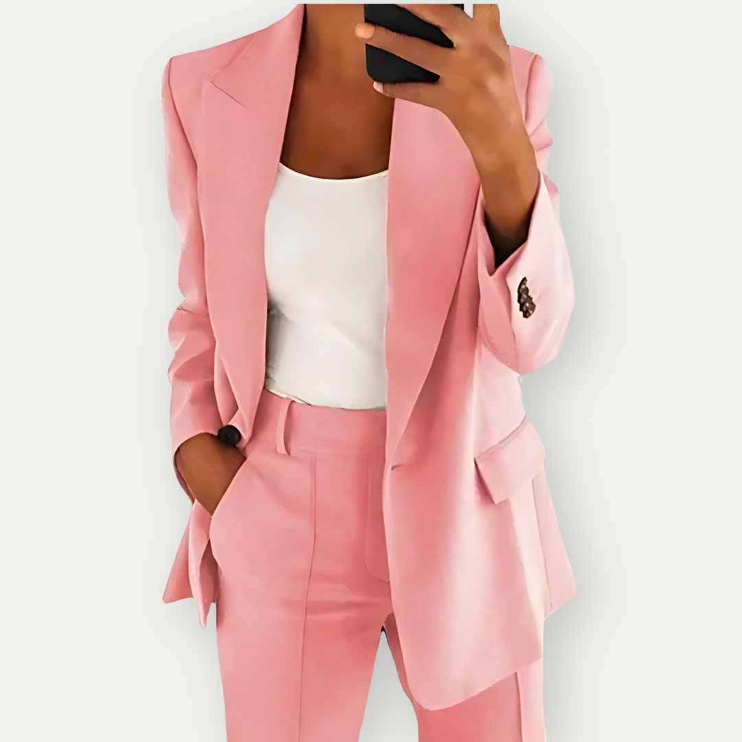 Arabella Stonewick | Tailored Navy Blazer & Trouser Suit Set For Women
