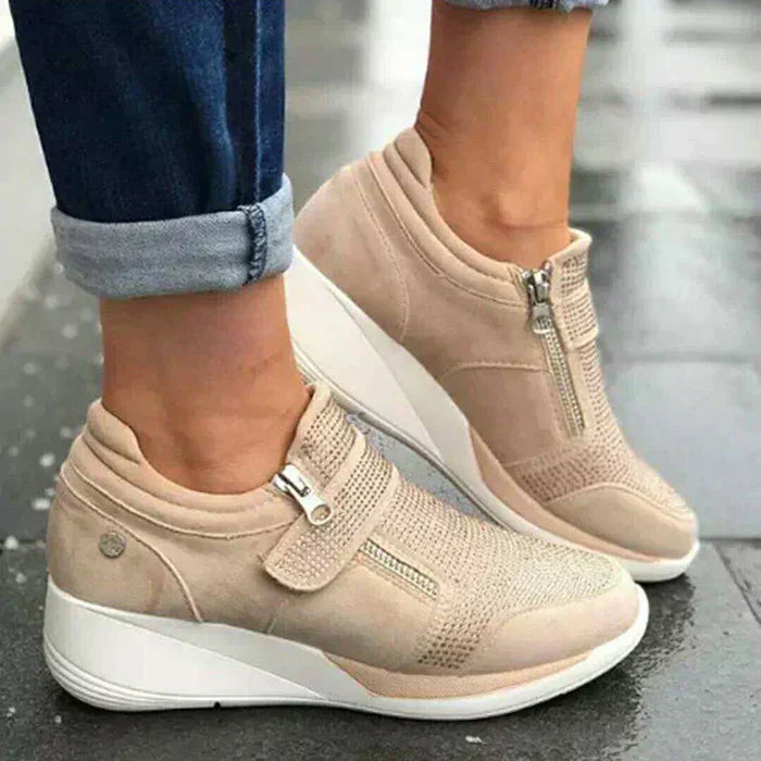 Harriet Colwood | Comfort Wedge Zip Sneakers For Women