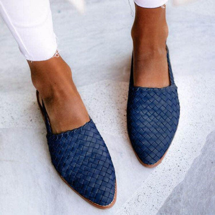 Harriet Dunmore | Woven Leather Slingback Flat Sandals For Women