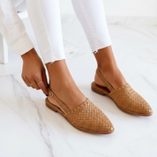Harriet Dunmore | Woven Leather Slingback Flat Sandals For Women
