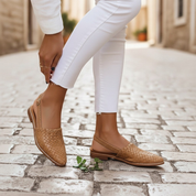Harriet Dunmore | Woven Leather Slingback Flat Sandals For Women
