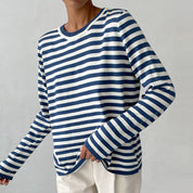 Pamela Ashgrove | Striped Long Sleeve Knit Sweater For Women