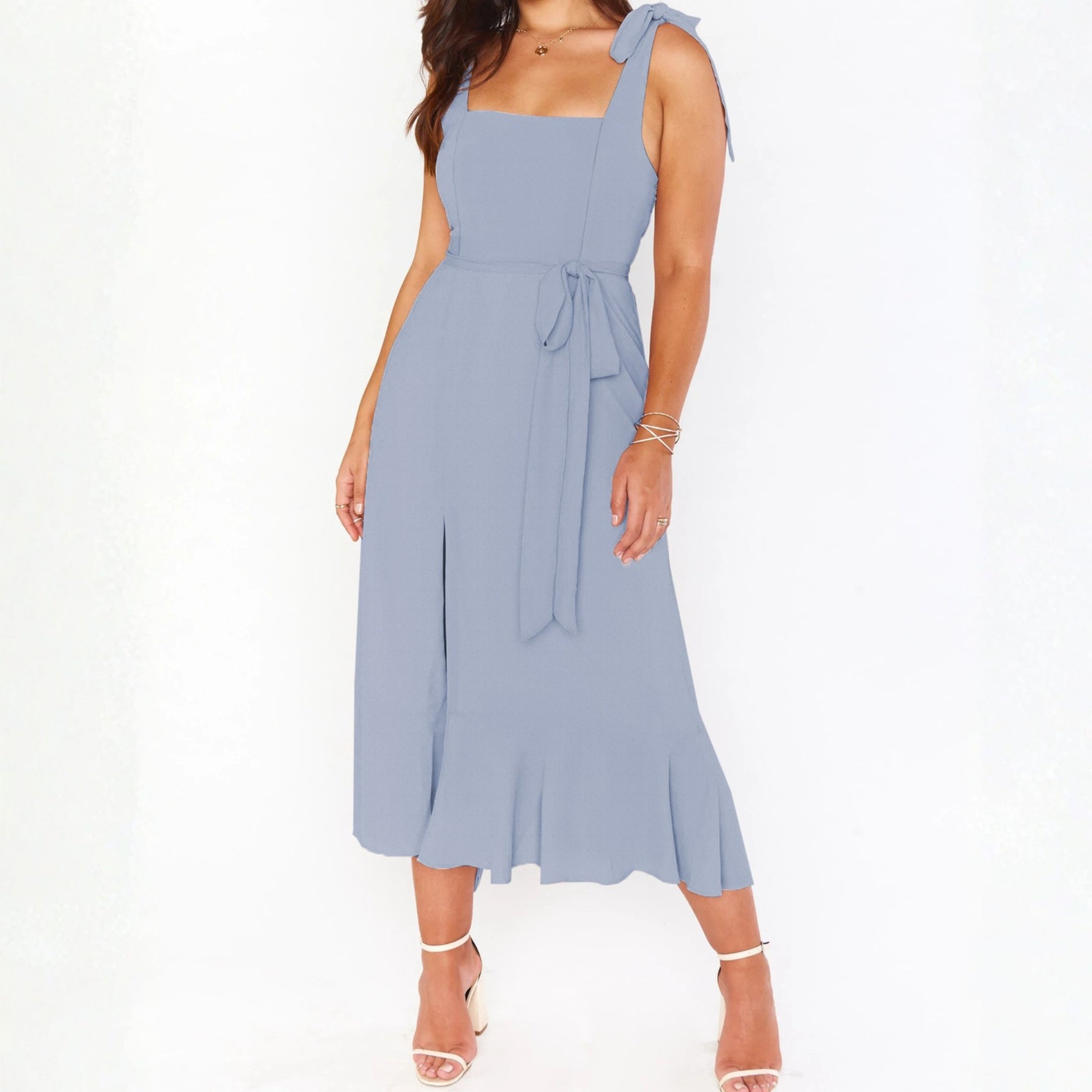 Meredith Colwyn | Black Maxi Summer Dress With Tie Straps For Women