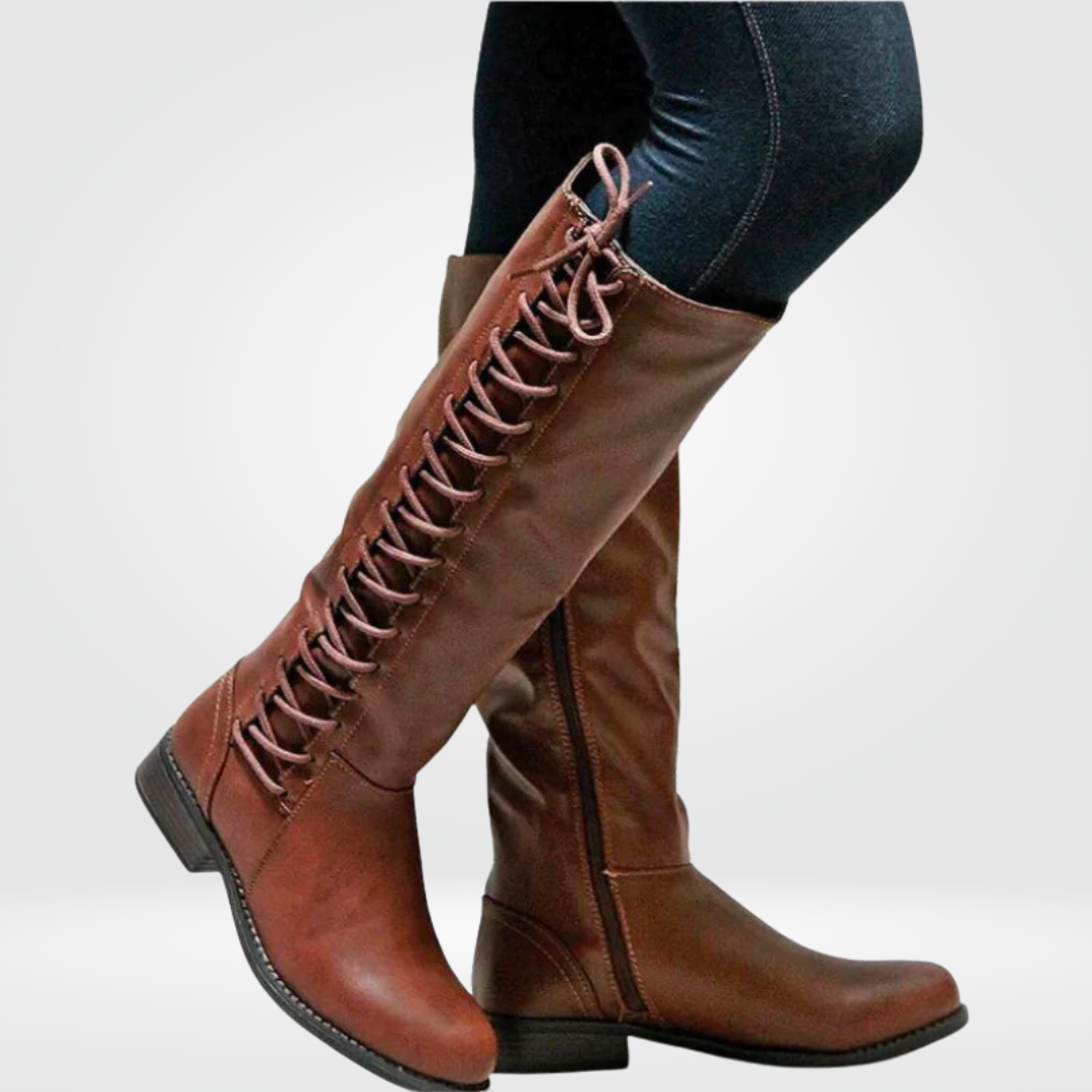 Vivienne Stormcroft | Knee-High Lace-Up Riding Boots For Women