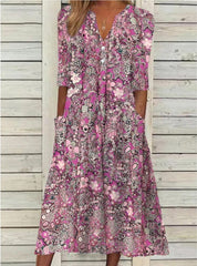 Diana Wrenshaw | Floral Print Midi Dress For Women