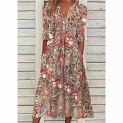 Diana Wrenshaw | Floral Print Midi Dress For Women
