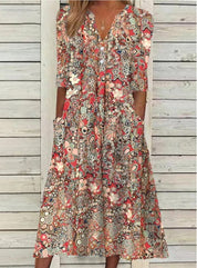 Diana Wrenshaw | Floral Print Midi Dress For Women