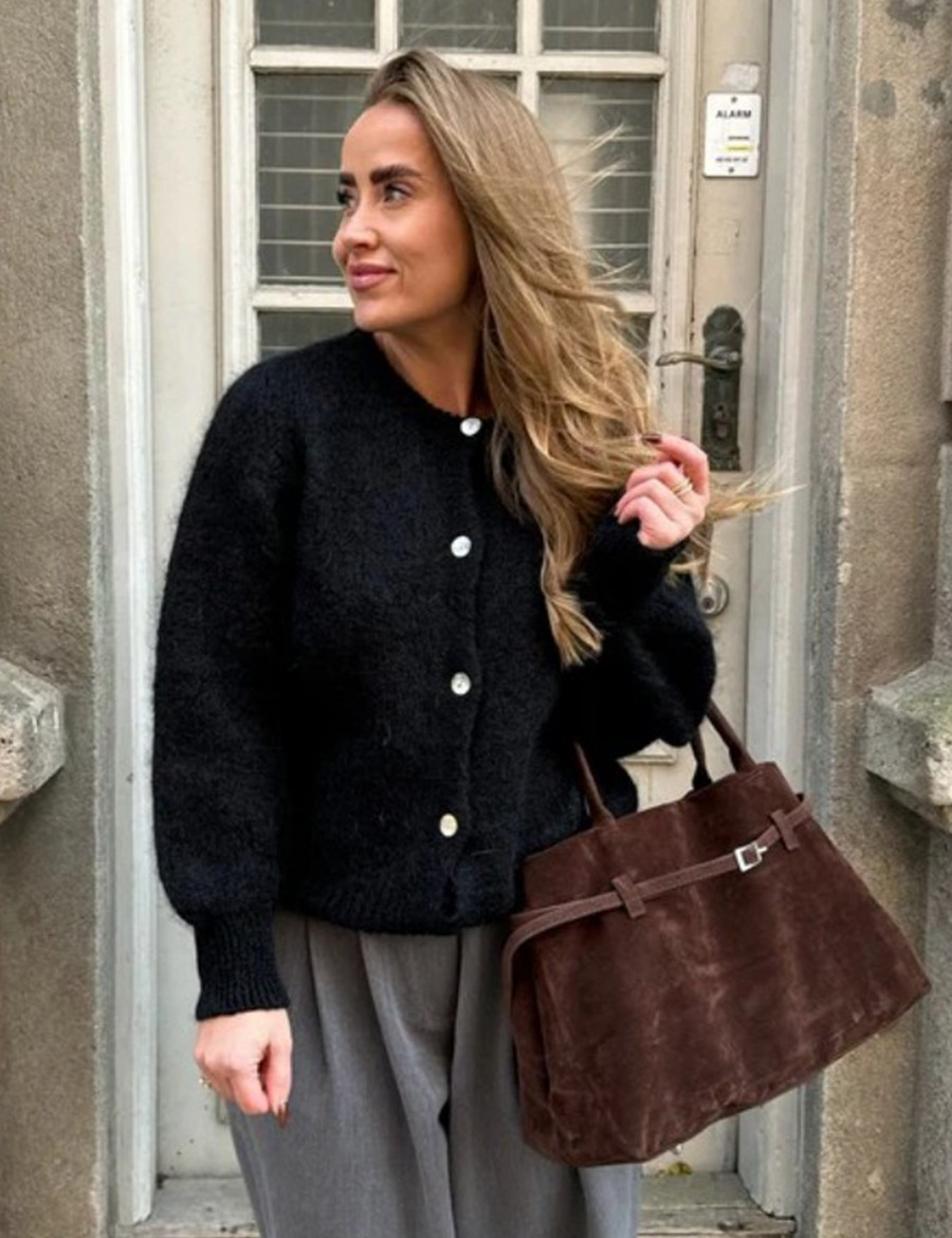 Celeste Ravenwood | Fluffy Button-Front Cardigan For Women