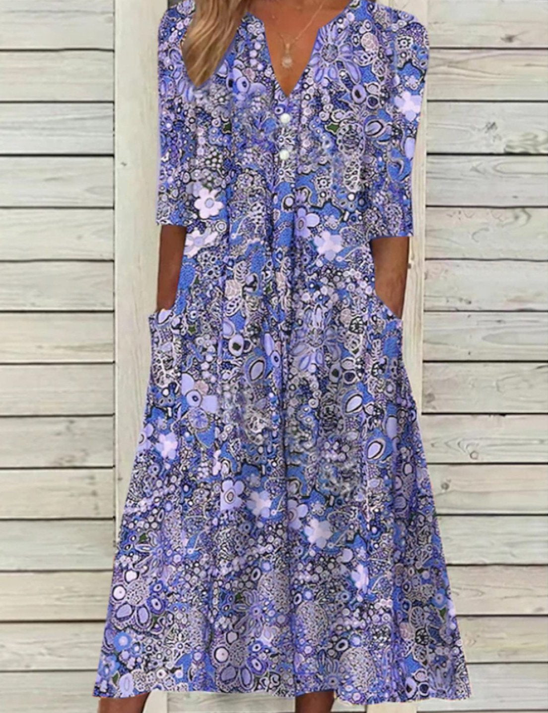 Diana Wrenshaw | Floral Print Midi Dress For Women