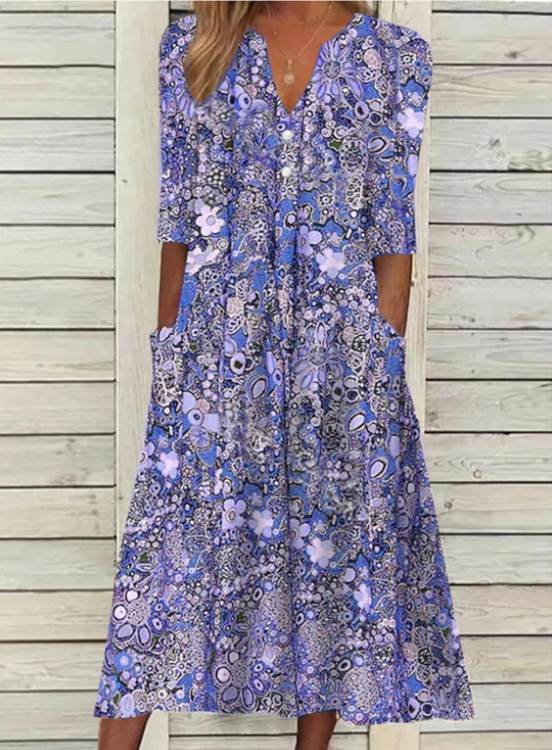 Diana Wrenshaw | Floral Print Midi Dress For Women