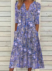 Diana Wrenshaw | Floral Print Midi Dress For Women
