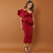 Octavia Renshaw | Elegant Cocktail Midi Dress For Women