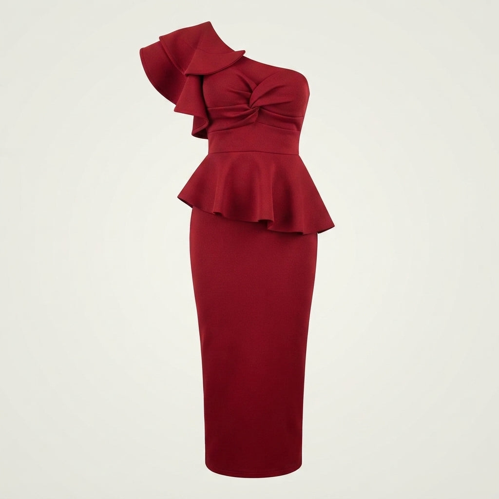 Octavia Renshaw | Elegant Cocktail Midi Dress For Women