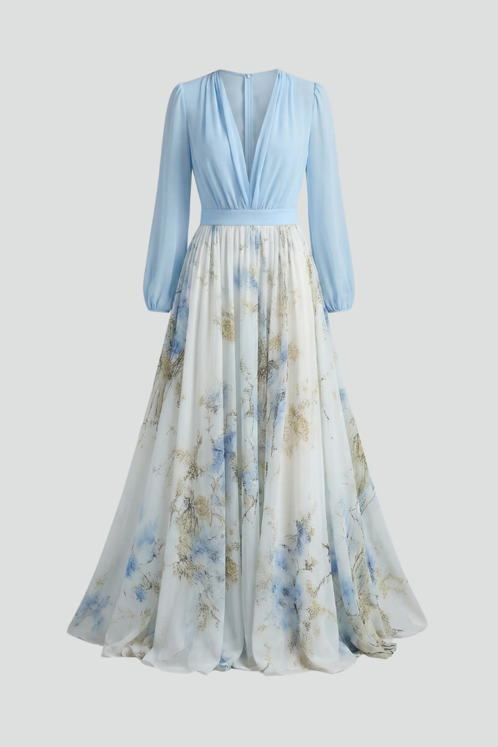 Estelle Beaumont | Floral Chiffon Maxi Dress For Women