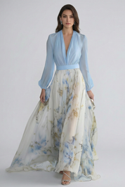 Estelle Beaumont | Floral Chiffon Maxi Dress For Women