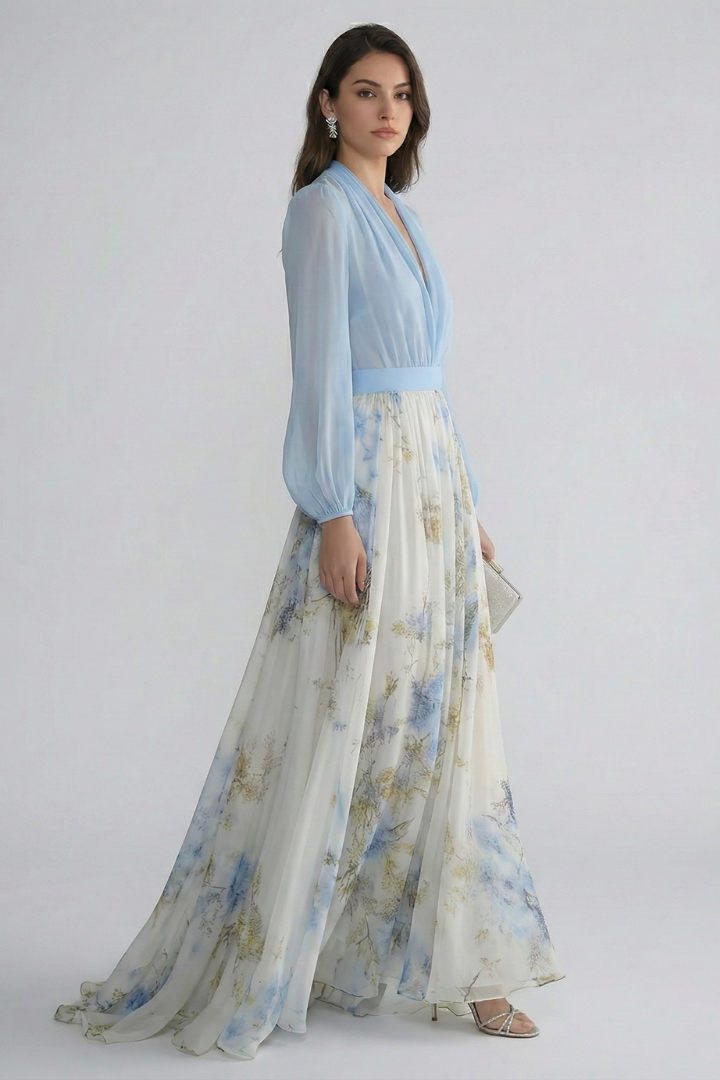 Estelle Beaumont | Floral Chiffon Maxi Dress For Women