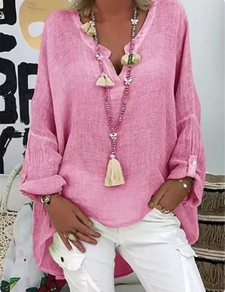 Serena Caldwell | Relaxed Long Sleeve Cotton Blouse For Women